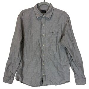 Gap Shirt Mens Large Gray Linen Cotton Long Sleeve Button Front Casual Top